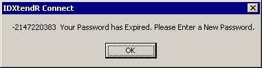 IDXAdmin password is expired.jpg
